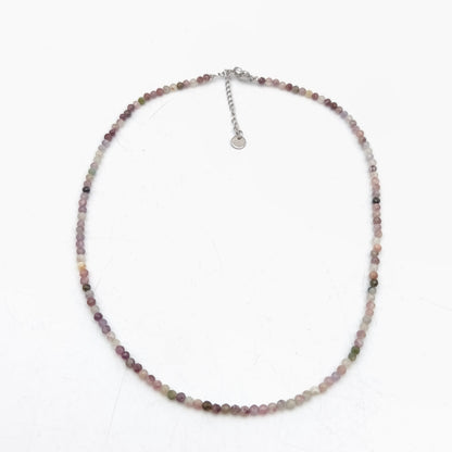Collar de perlas facetadas - Turmalina multicolor (3 mm)