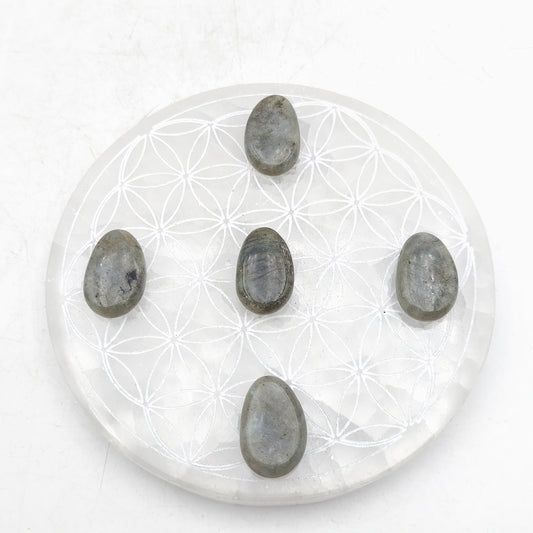 Pendentif pierre roulée percée - Labradorite