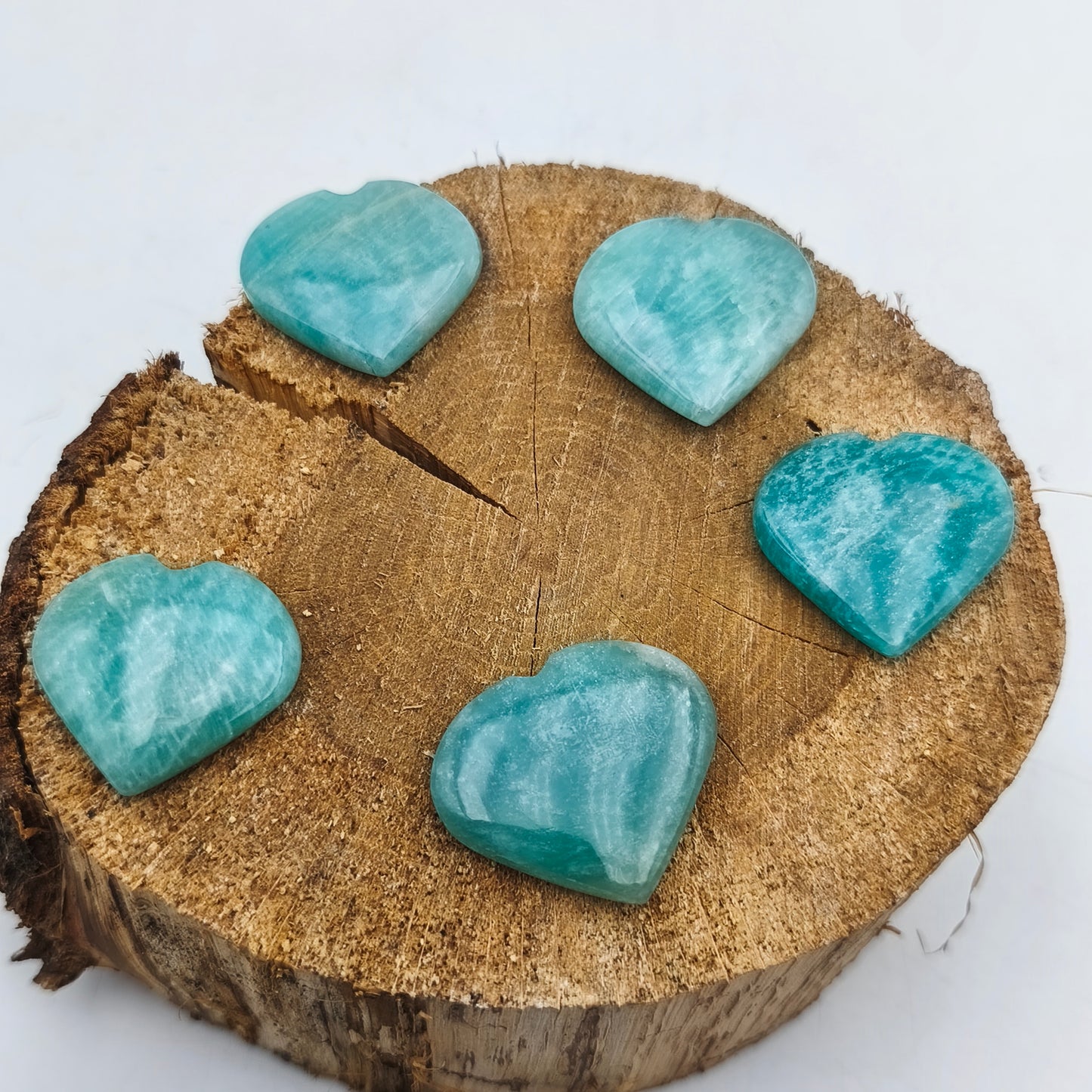 Petit Coeur PLAT- Amazonite - Taille M