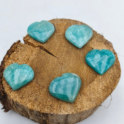 Petit Coeur PLAT- Amazonite - Taille M