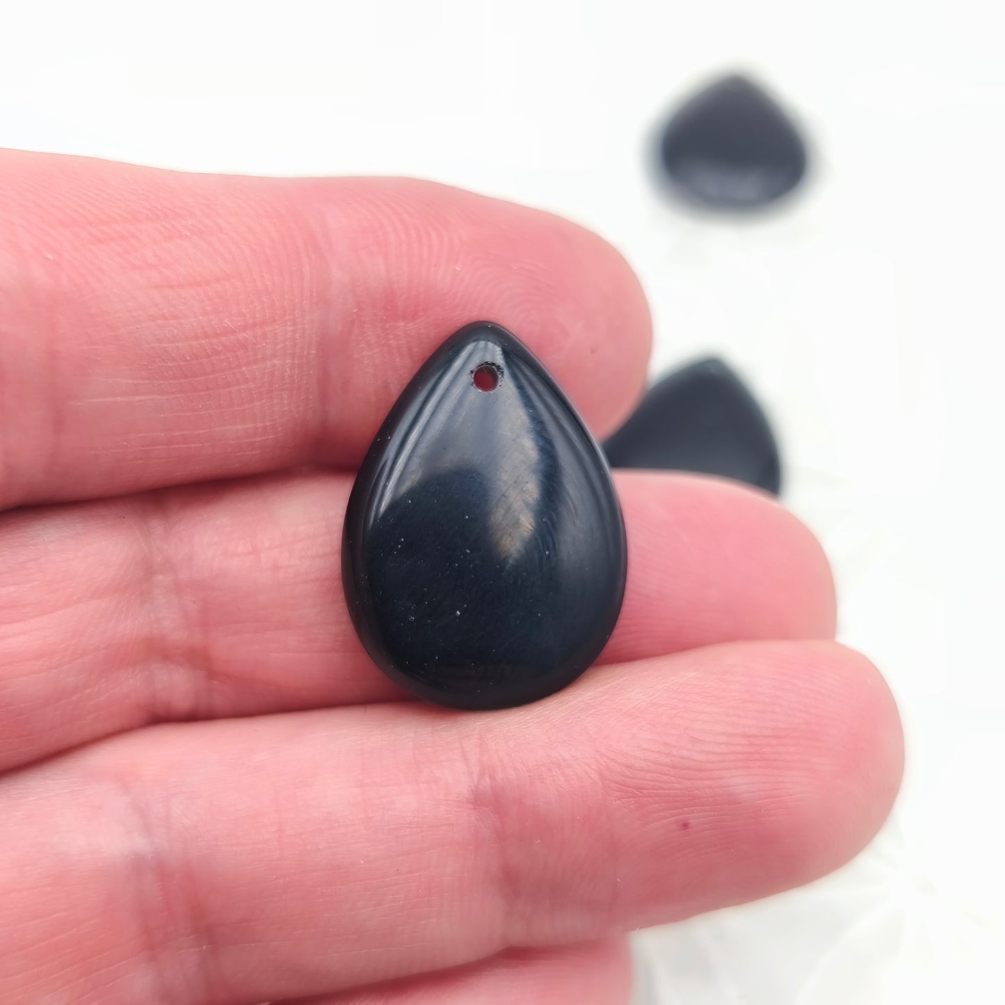 Pendentif Goutte Obsidienne noire