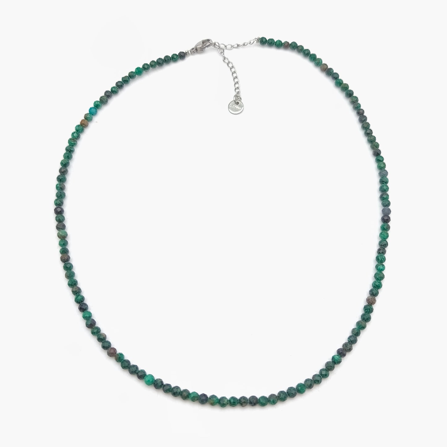 Collar de perlas facetadas - Malaquita (3 mm)