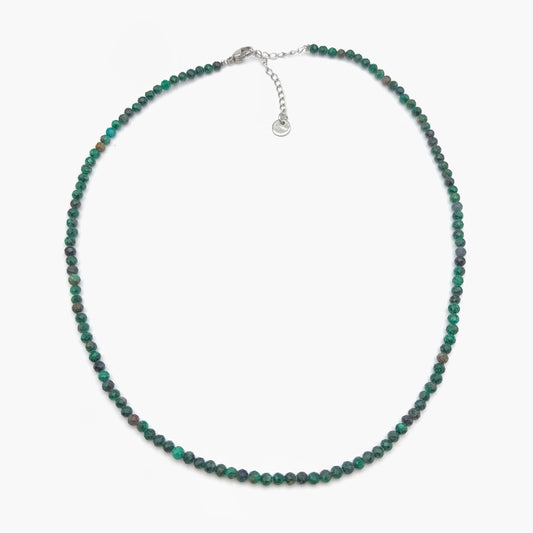 Collier perles facettées - Malachite (3 mm)