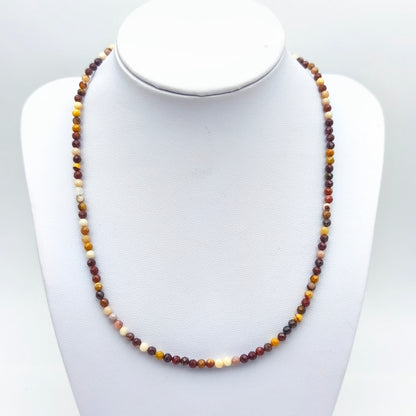 Collier perles facettées - Jaspe Mookaïte (3 mm)