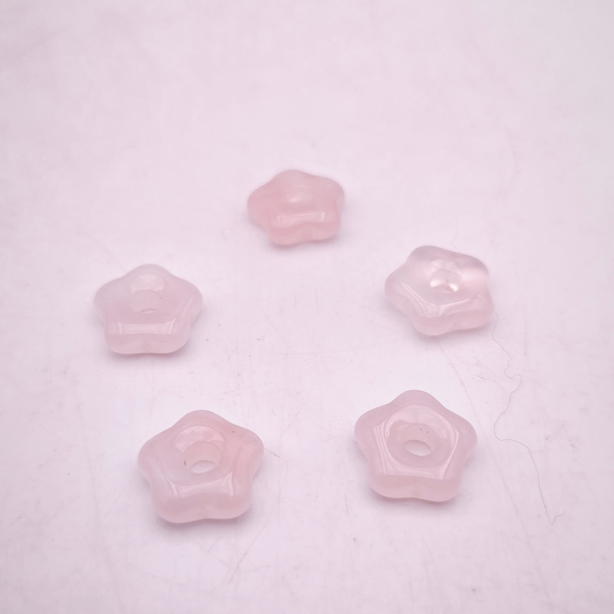 Pendentif Fleur Quartz rose