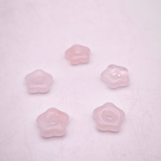 Pendentif Fleur Quartz rose