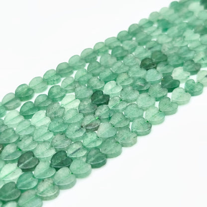 Rang de perles cœur - Aventurine verte (6 mm)