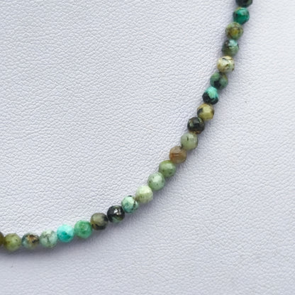 Collier perles facettées - Turquoise (3 mm)