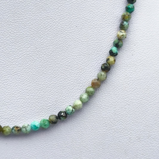 Collier perles facettées - Turquoise (3 mm)