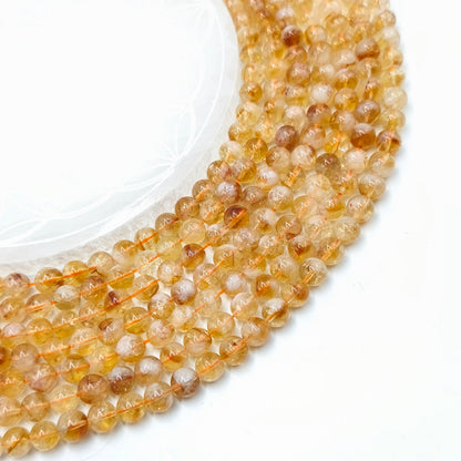 Collar de perlas - Citrino Calentado (8 mm)