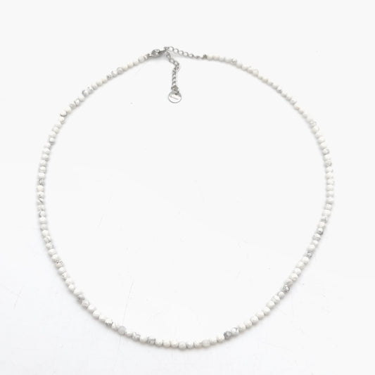 Collier perles facettées - Howlite (3 mm)