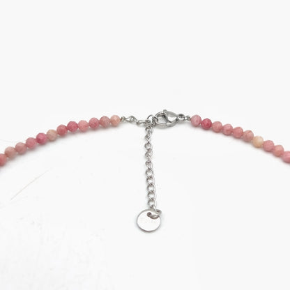 Halskette facettierte Perlen - Rhodonit EXTRA (3 mm)