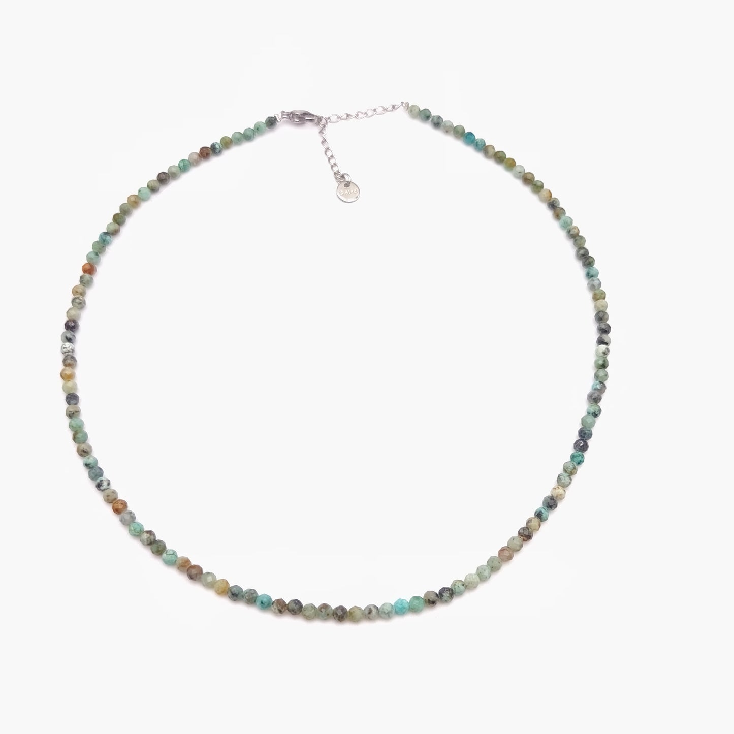 Collar de perlas facetadas - Turquesa (3 mm)