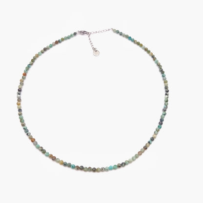 Collar de perlas facetadas - Turquesa (3 mm)