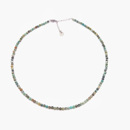 Collier perles facettées - Turquoise (3 mm)