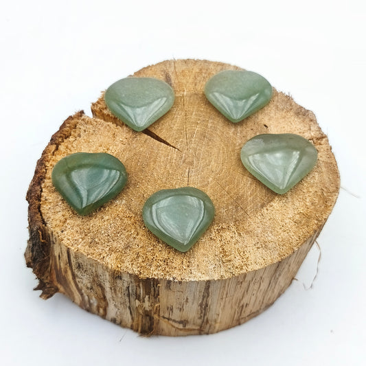 Petit Coeur PLAT- Aventurine verte - Taille M