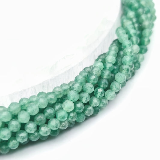 Rang de perles facettées - Aventurine verte (4 mm)