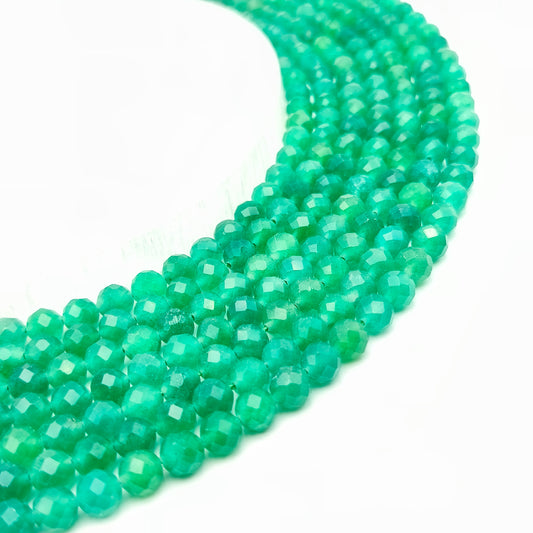 Rang de perles facettées - Aventurine verte (8 mm)