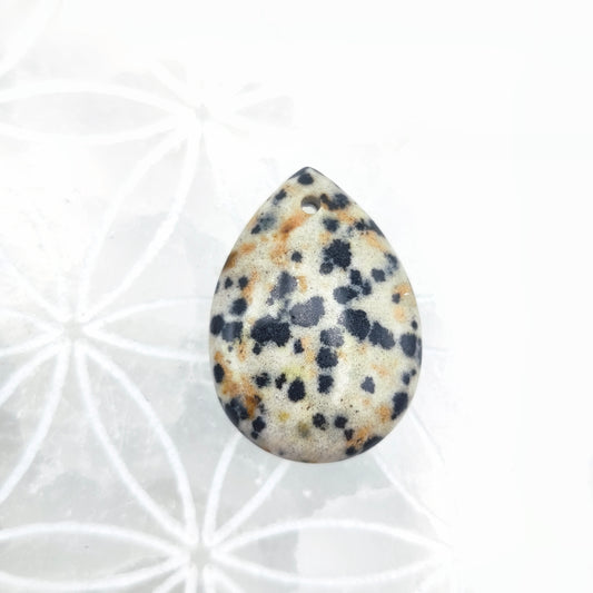 Pendentif Goutte Jaspe dalmatien