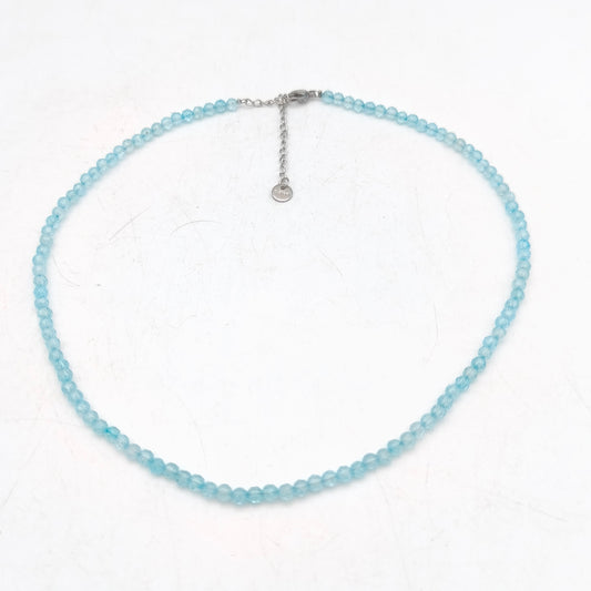 Collier perles facettées -  Topaze EXTRA (3 mm)