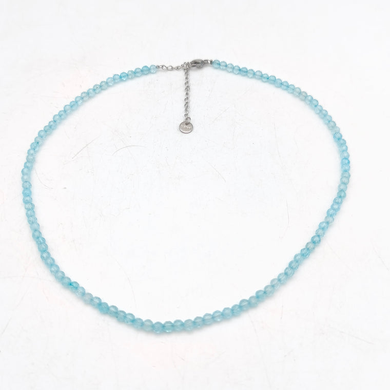 Collier perles facettées -  Topaze EXTRA (3 mm)