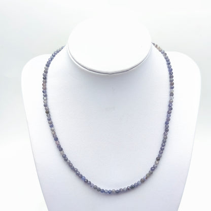 Facettierte Perlenkette - Tansanit (3 mm)