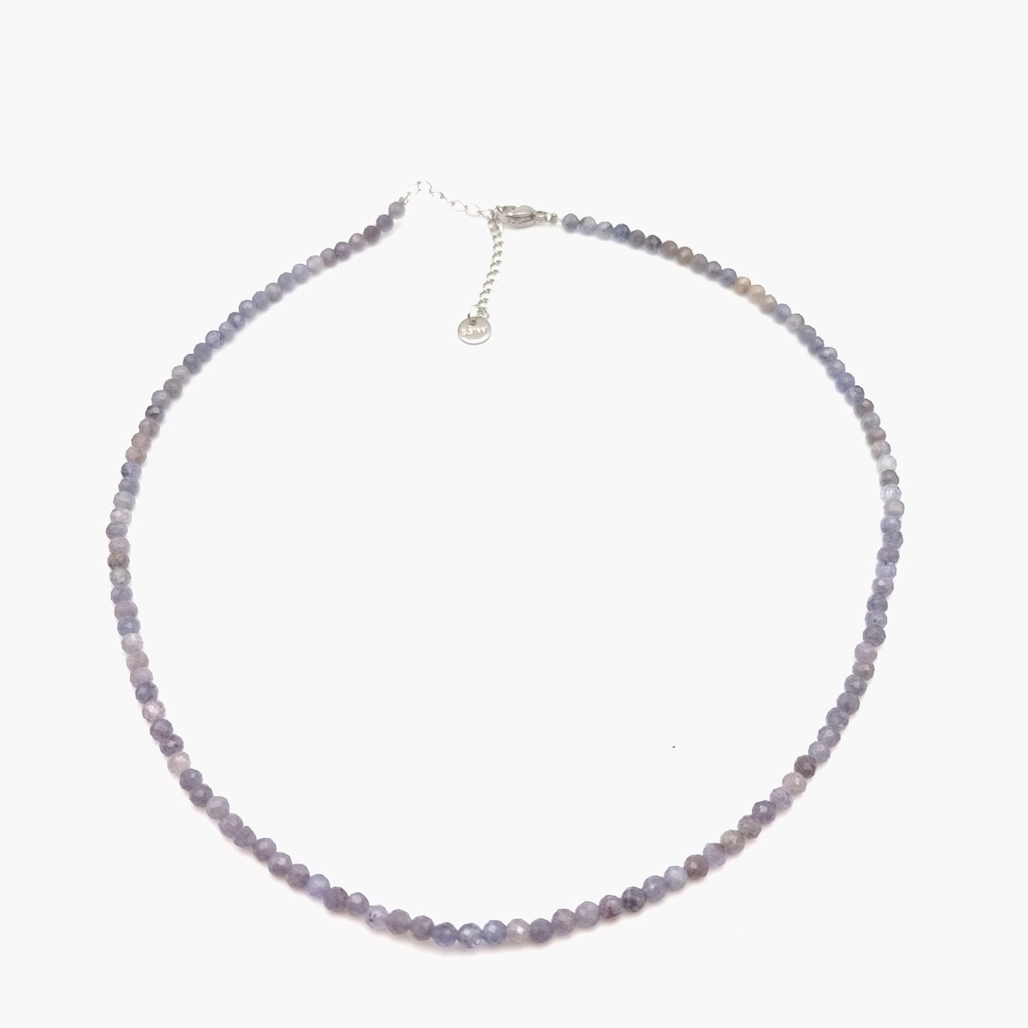 Facettierte Perlenkette - Tansanit (3 mm)