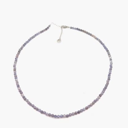 Facettierte Perlenkette - Tansanit (3 mm)