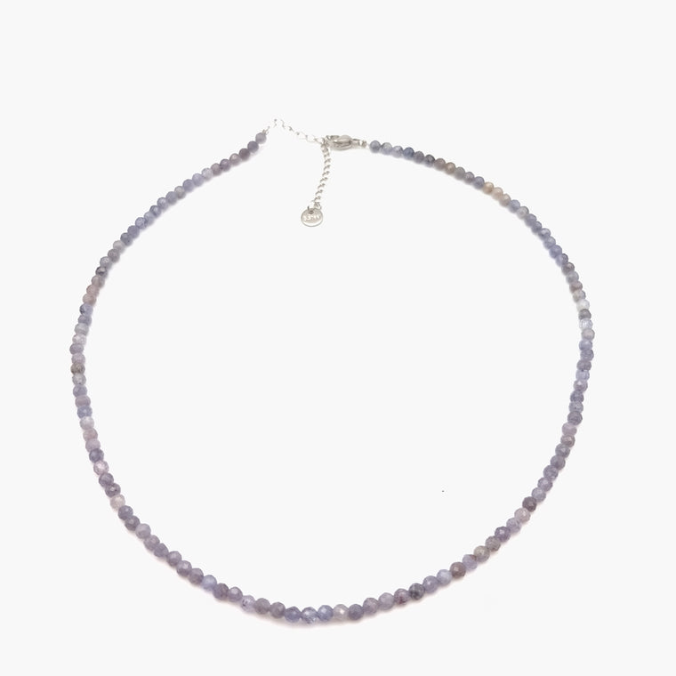 Collier perles facettées -  Tanzanite (3 mm)