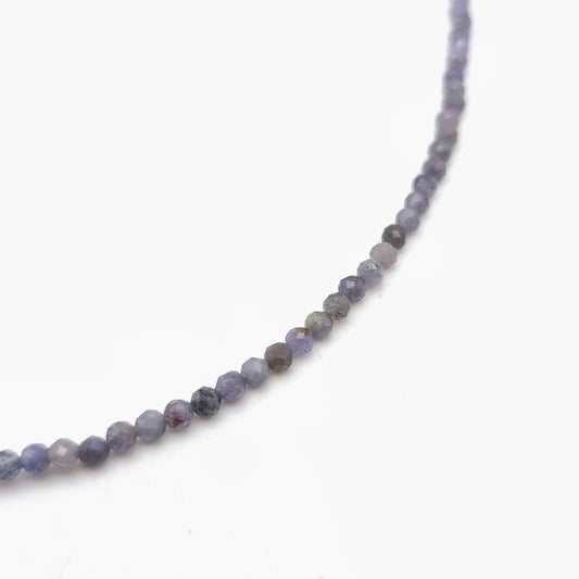 Collier perles facettées -  Tanzanite (3 mm)