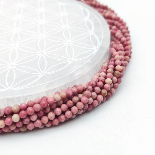 Rang de perles facettées - Rhodonite EXTRA (4 mm)