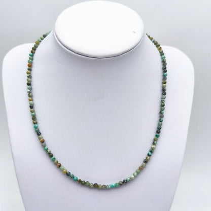 Collier perles facettées - Turquoise (3 mm)