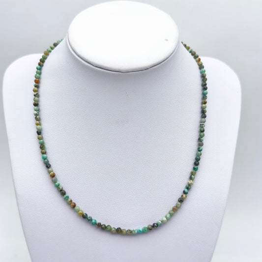 Collier perles facettées - Turquoise (3 mm)