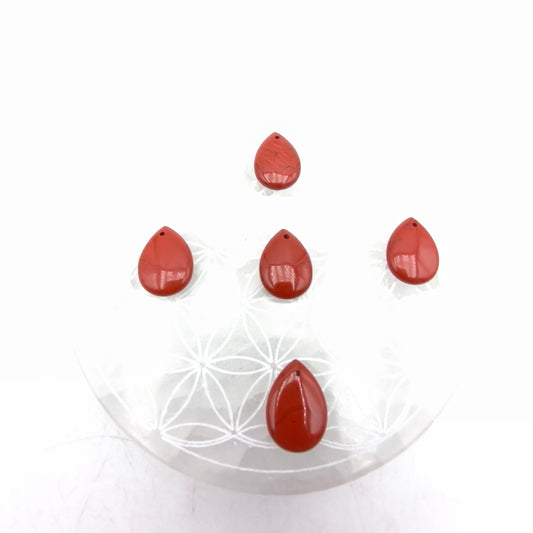 Pendentif Goutte Jaspe rouge
