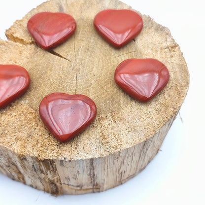 Petit Coeur PLAT - Jaspe rouge - Taille M