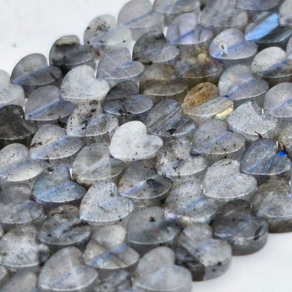 Rang de perles cœur - Labradorite naturelle (6 mm)