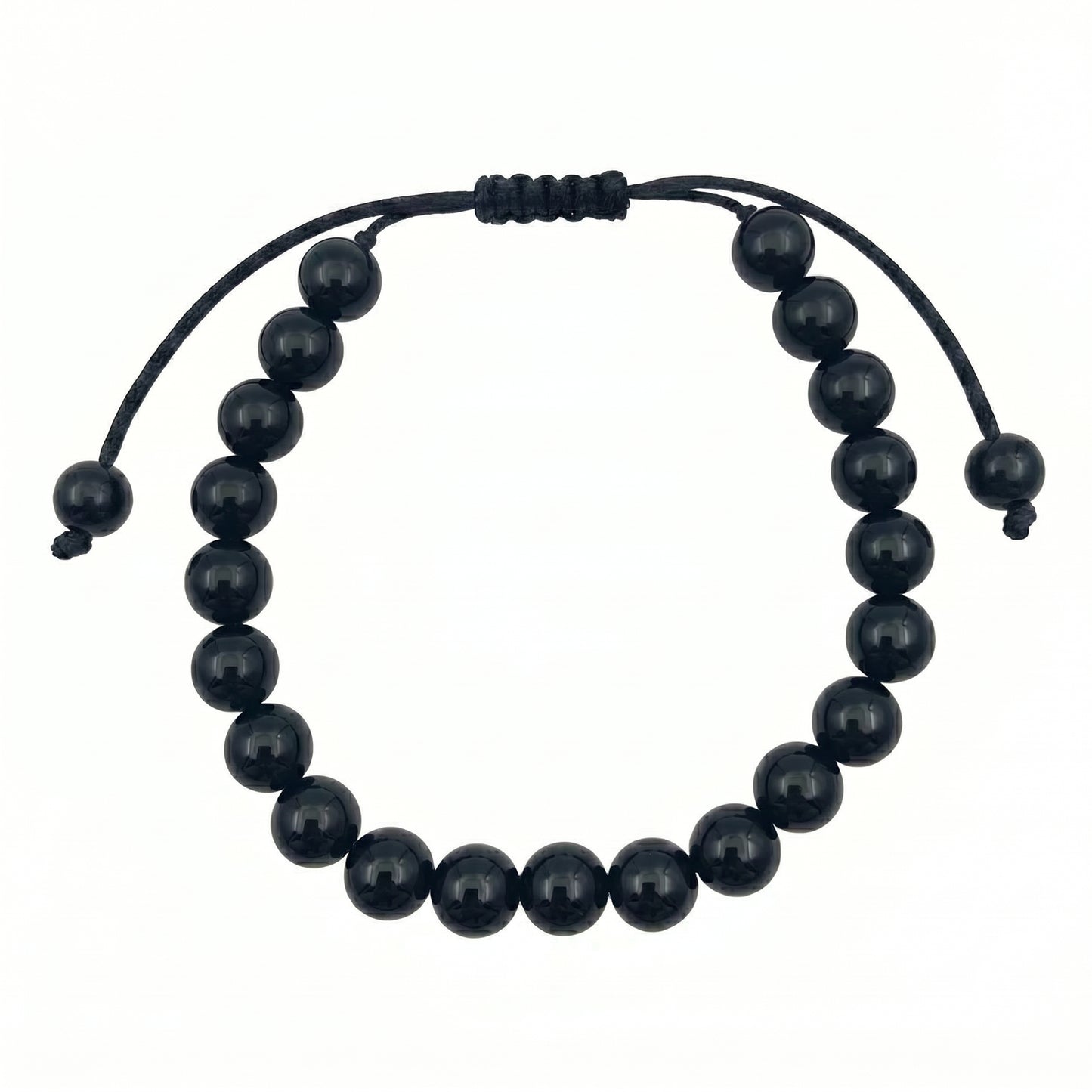 Bracelet en perles Réglable Coulissant - Onyx