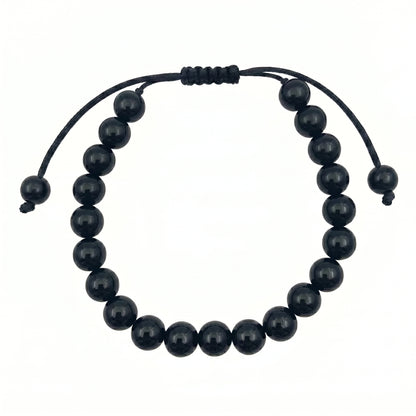 Bracelet en perles Réglable Coulissant - Onyx